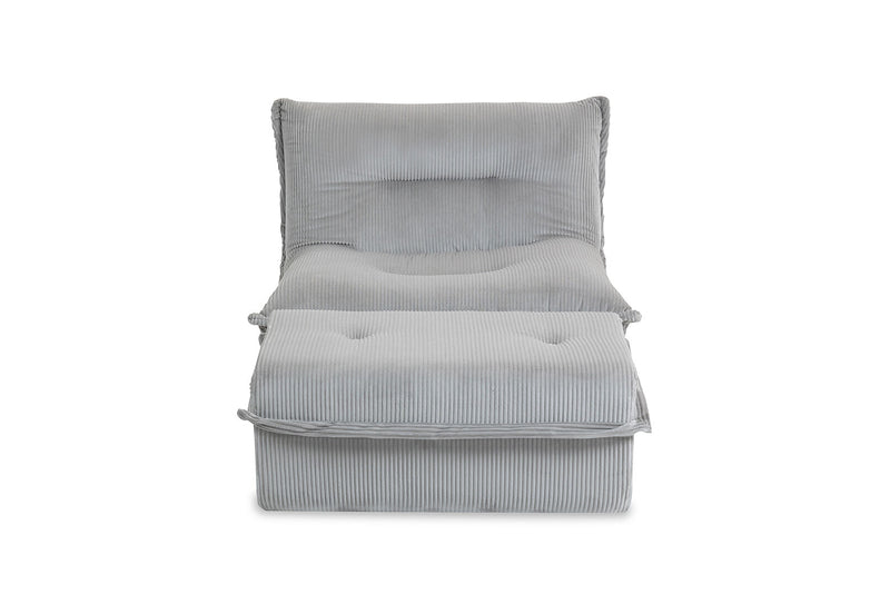 BENITEZ ACCENT CHAIR AND OTTOMAN LIGHT GREY