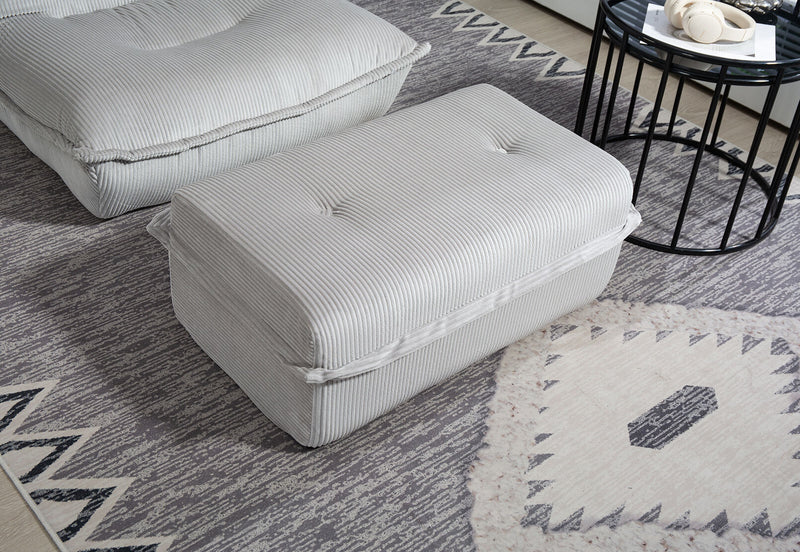 BENITEZ ACCENT CHAIR AND OTTOMAN LIGHT GREY