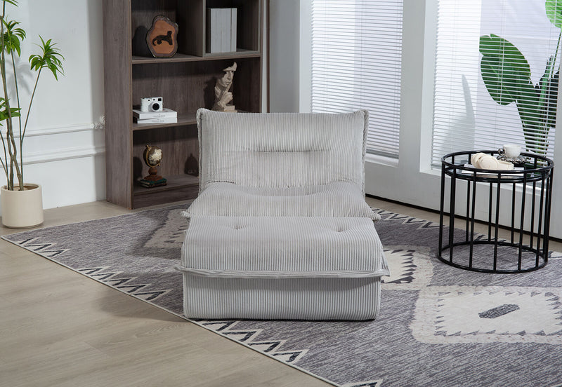 BENITEZ ACCENT CHAIR AND OTTOMAN LIGHT GREY