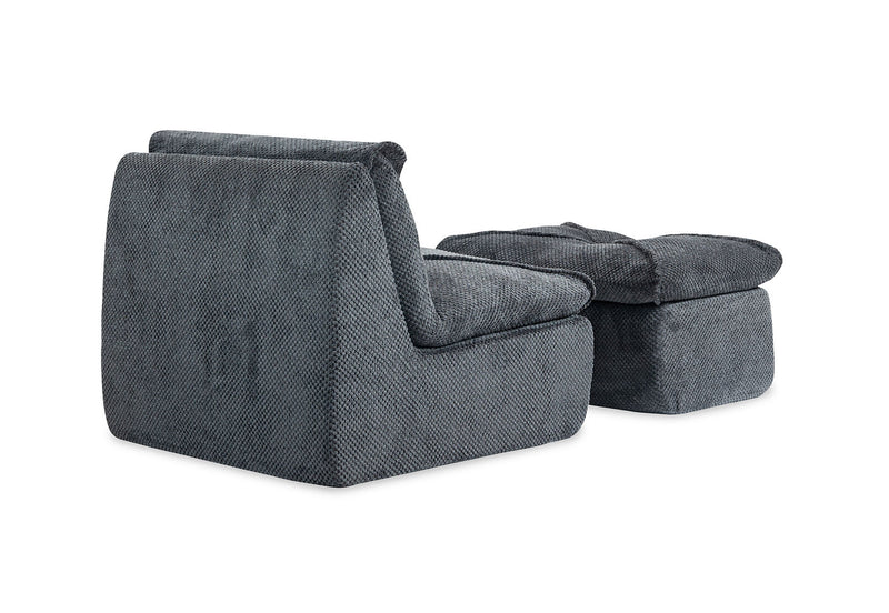 BRADLEY ACCENT CHAIR AND OTTOMAN DARK GREY