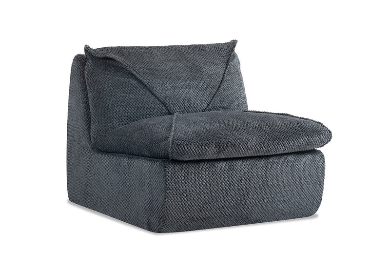 BRADLEY ACCENT CHAIR AND OTTOMAN DARK GREY