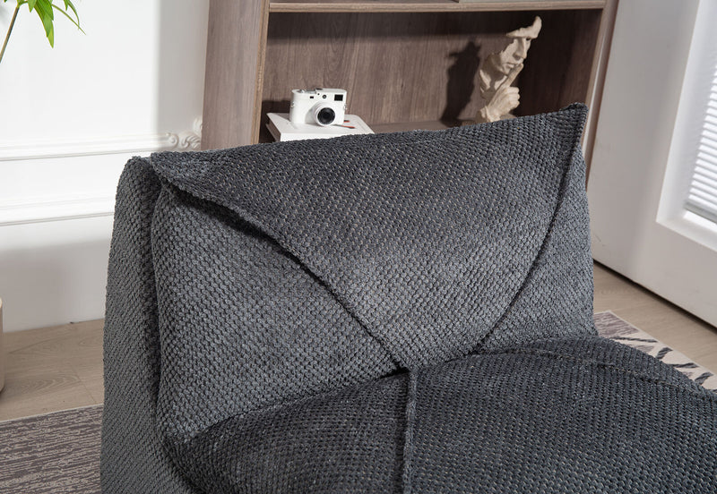 BRADLEY ACCENT CHAIR AND OTTOMAN DARK GREY