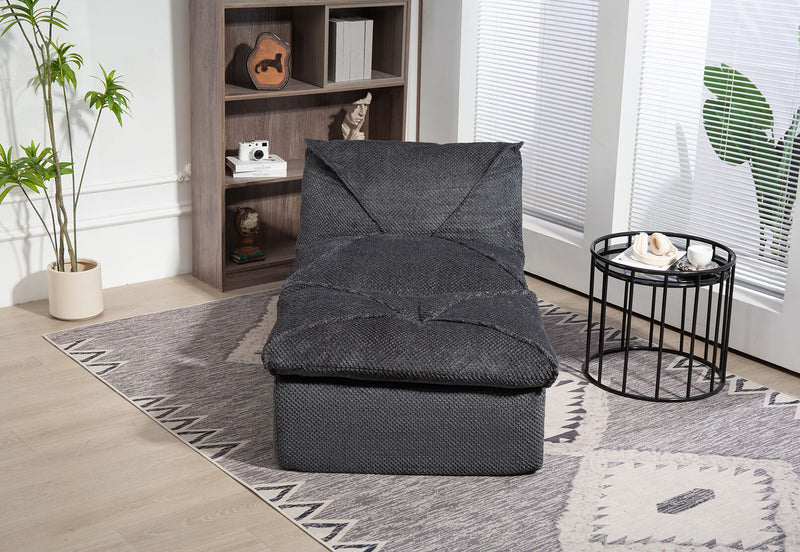 BRADLEY ACCENT CHAIR AND OTTOMAN DARK GREY