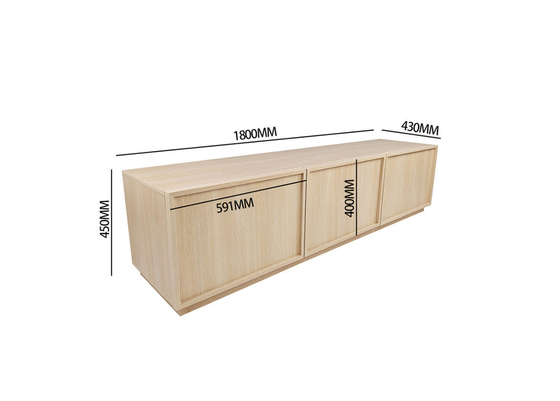 WATKINS 3 DOOR ENTERTAINMENT UNIT NATURAL