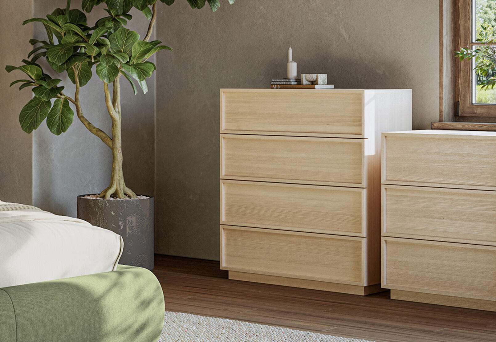 WATKINS 4 DRAWER TALL CHEST NATURAL