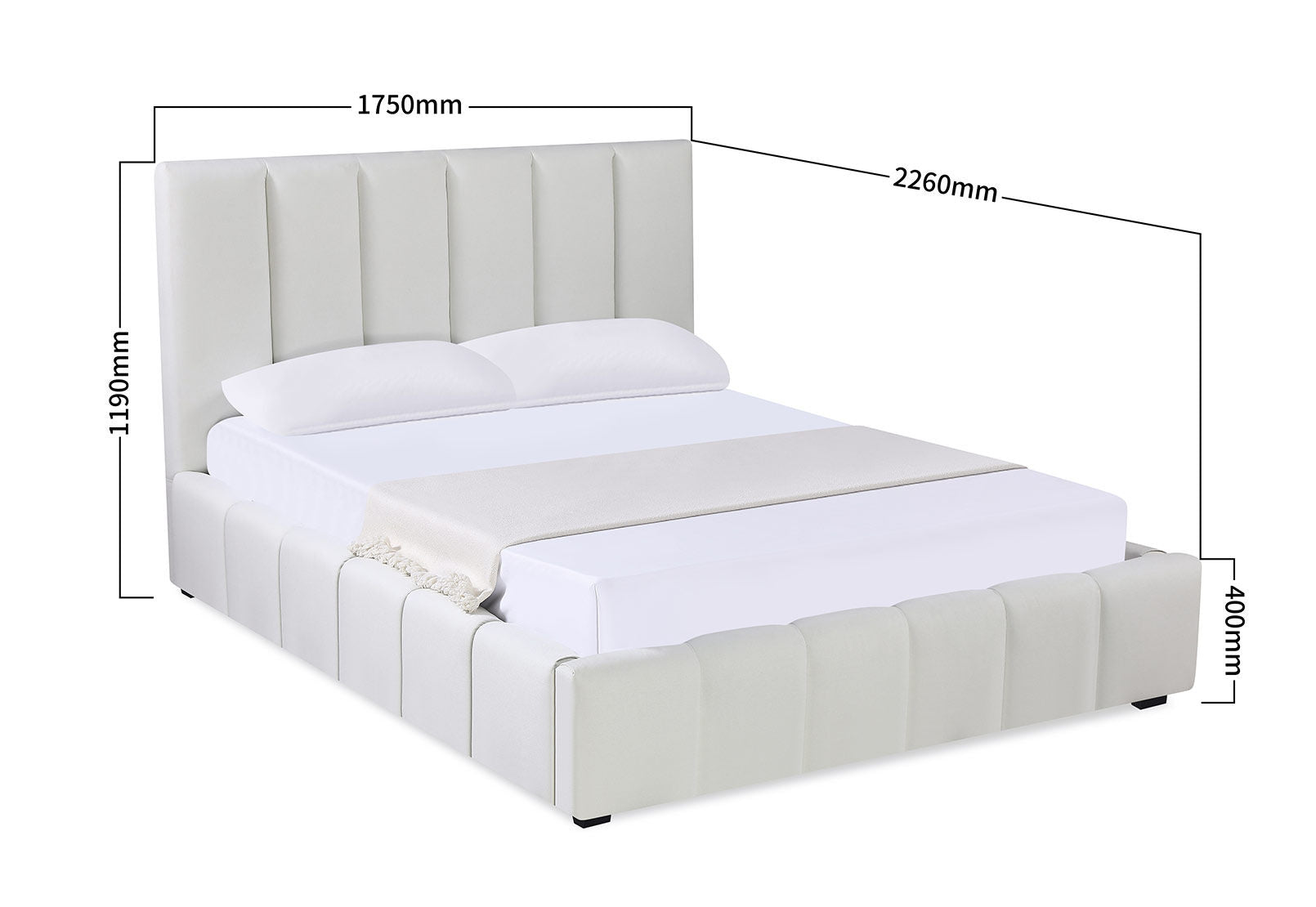 LEZANI QUEEN LIFT BED WHITE