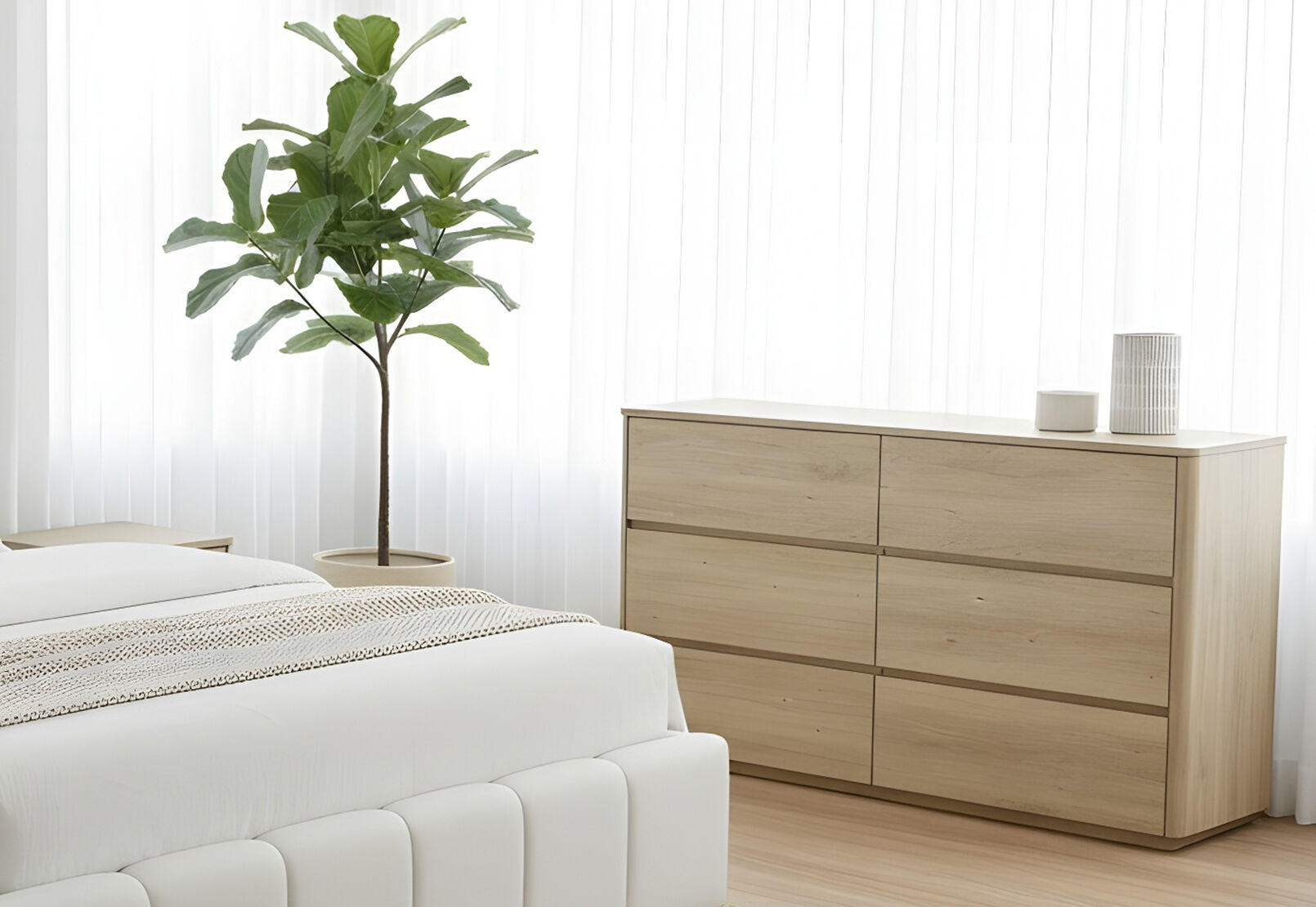 SERRANO 6 DRAWERS DRESSER NATURAL
