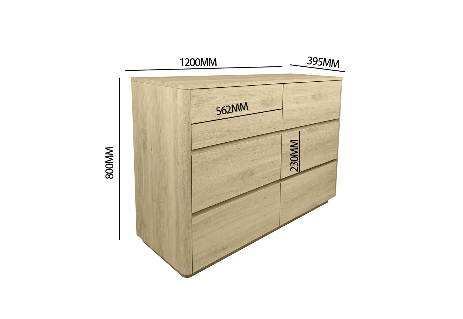 SERRANO 6 DRAWERS DRESSER NATURAL