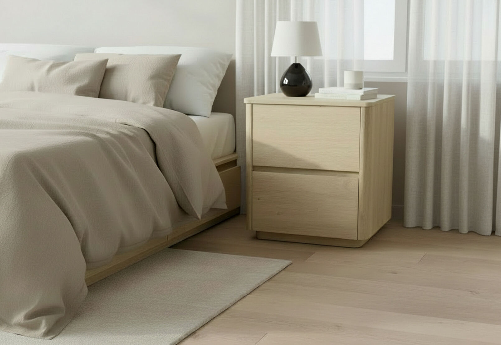 SERRANO 2 DRAWER BEDSIDE NATURAL