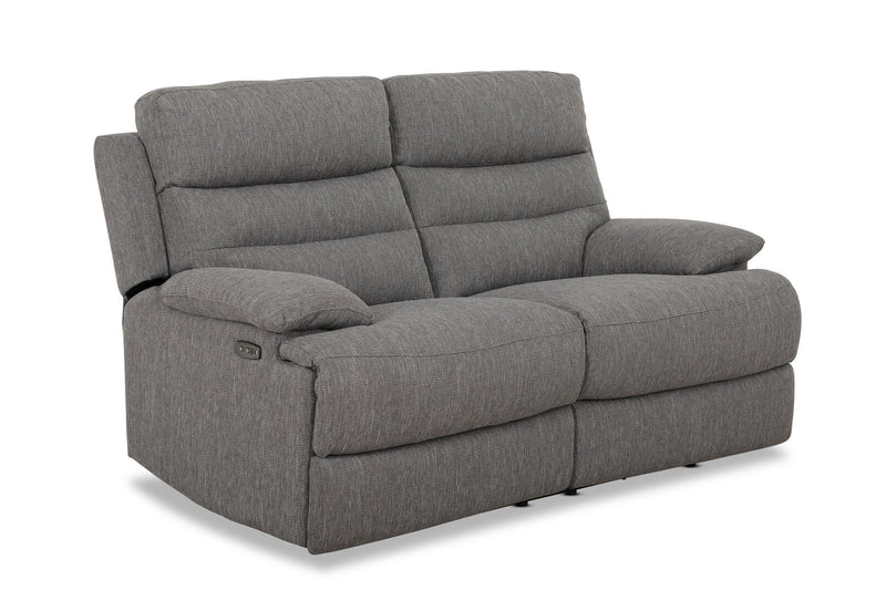 ANSELM FABRIC 2 SEATER WITH INBUILT ELECTRIC RECLINERS GREY