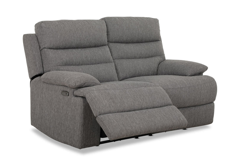 ANSELM FABRIC 2 SEATER WITH INBUILT ELECTRIC RECLINERS GREY