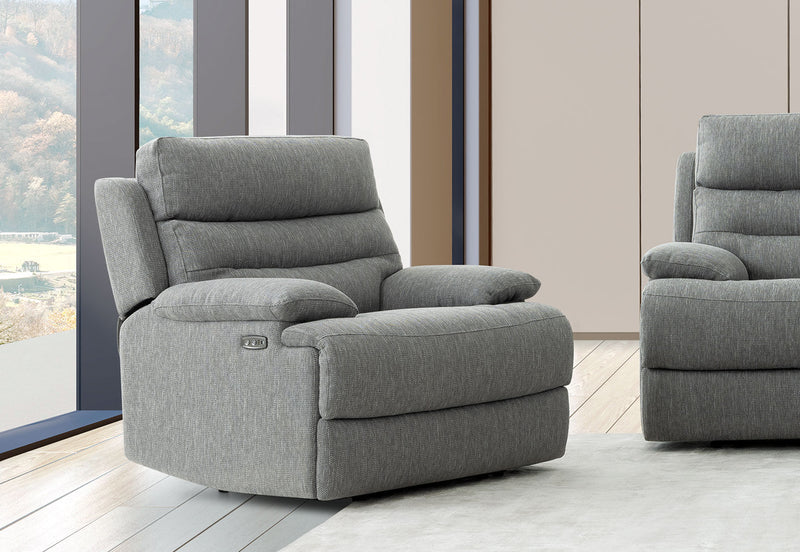 ANSELM FABRIC ELECTRIC RECLINER GREY