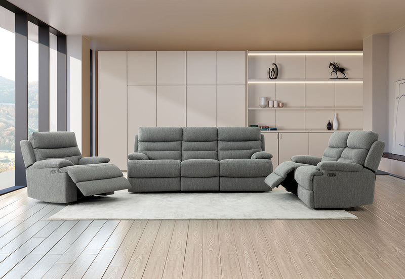 ANSELM FABRIC ELECTRIC RECLINER GREY