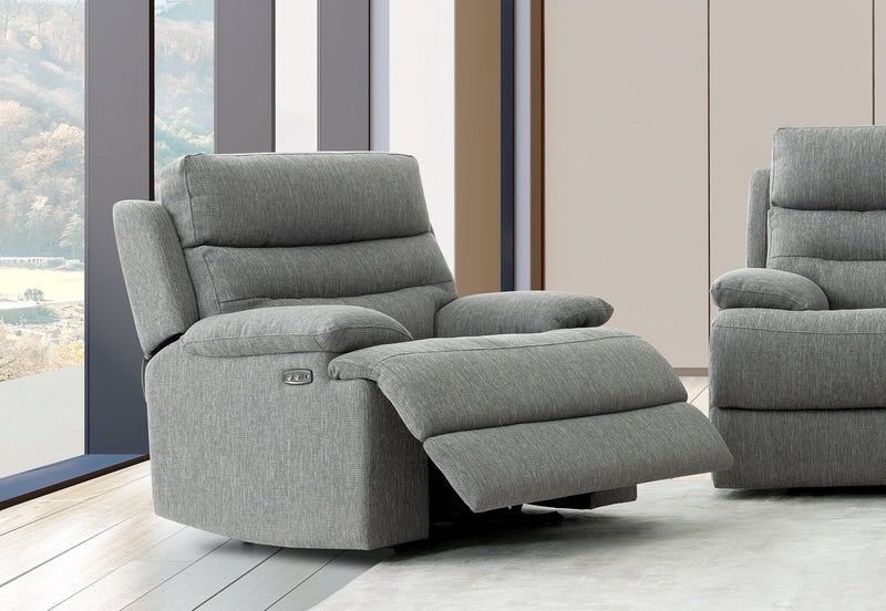 ANSELM FABRIC ELECTRIC RECLINER GREY