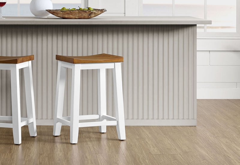 CHARLSBOURG STOOL WHITE/DARK PINE