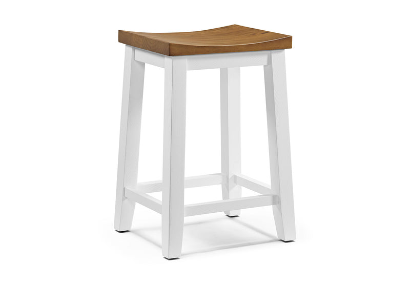 CHARLSBOURG STOOL WHITE/DARK PINE