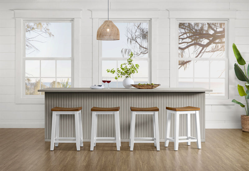 CHARLSBOURG STOOL WHITE/DARK PINE