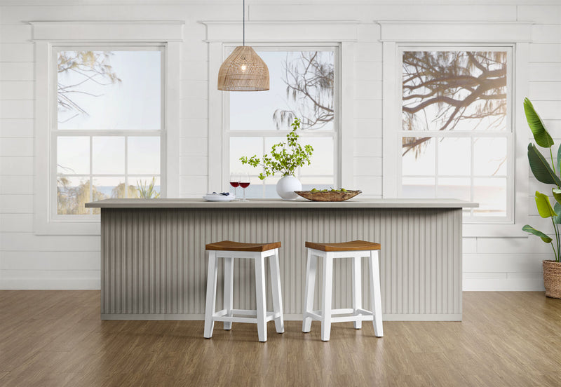 CHARLSBOURG STOOL WHITE/DARK PINE