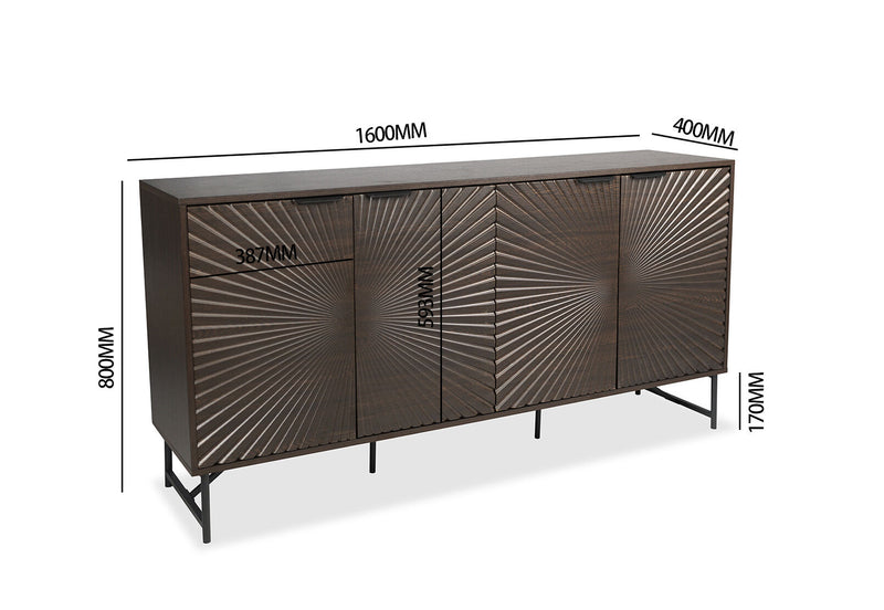 WALLS 4 DOOR BUFFET WALNUT
