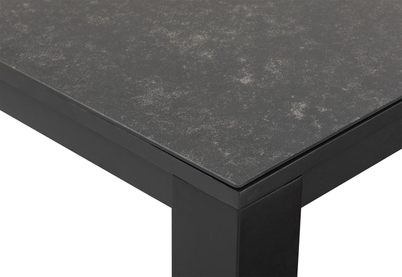 LA PALOMA 3 PIECE OUTDOOR DINING TABLE WITH NAVITI BENCH SETTING CHARCOAL