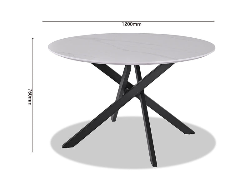ALAMOS DINING TABLE WHITE/BLACK