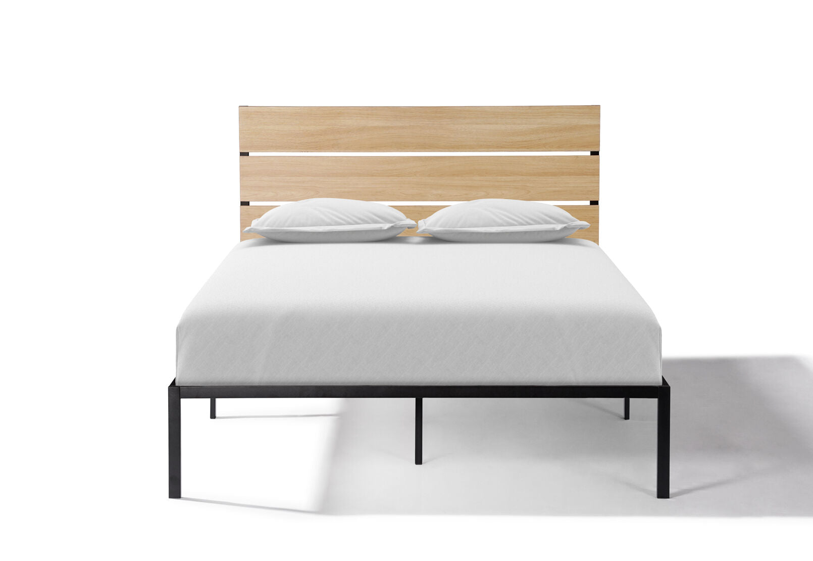 DENNIS QUEEN BED BLACK/NATURAL