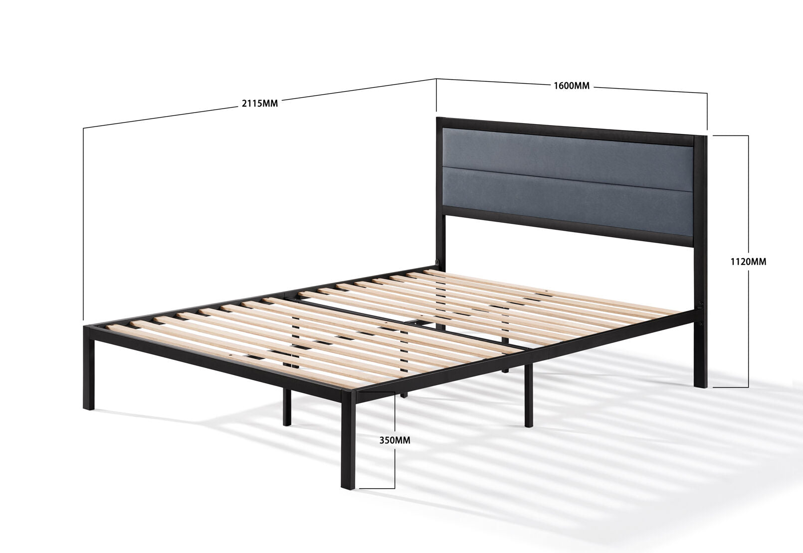 HERNANDEZ QUEEN BED BLACK/GREY