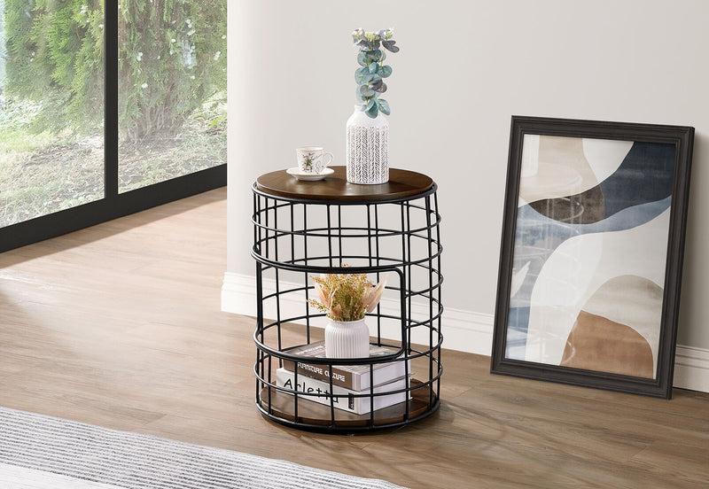 LOGAN LAMP TABLE BLACK/WALNUT