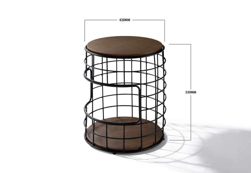 LOGAN LAMP TABLE BLACK/WALNUT