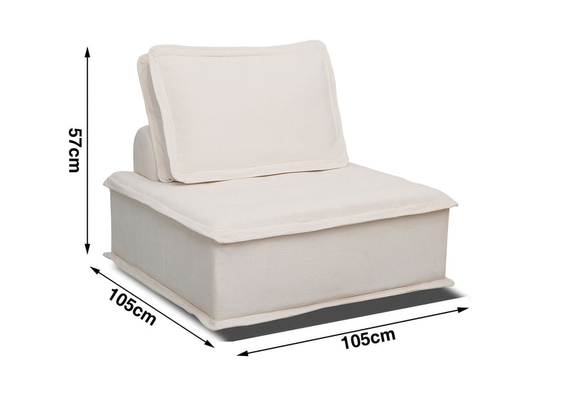 LEILA MODULAR ARMLESS CHAIR BEIGE