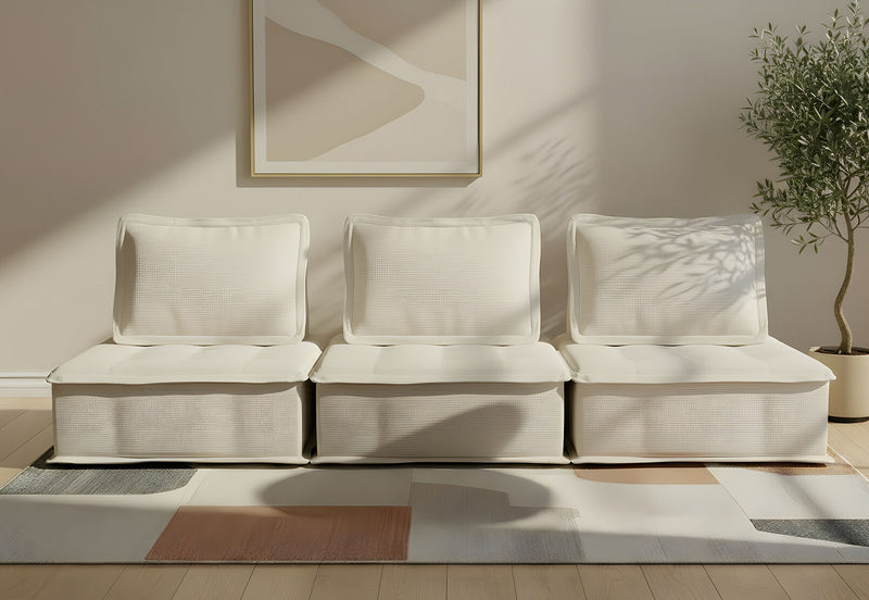 LEILA MODULAR ARMLESS CHAIR BEIGE