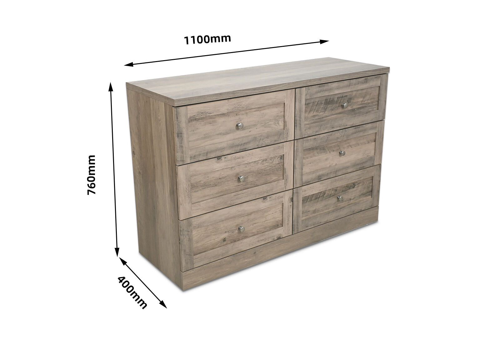 ALYO 6 DRAWER DRESSER ASH