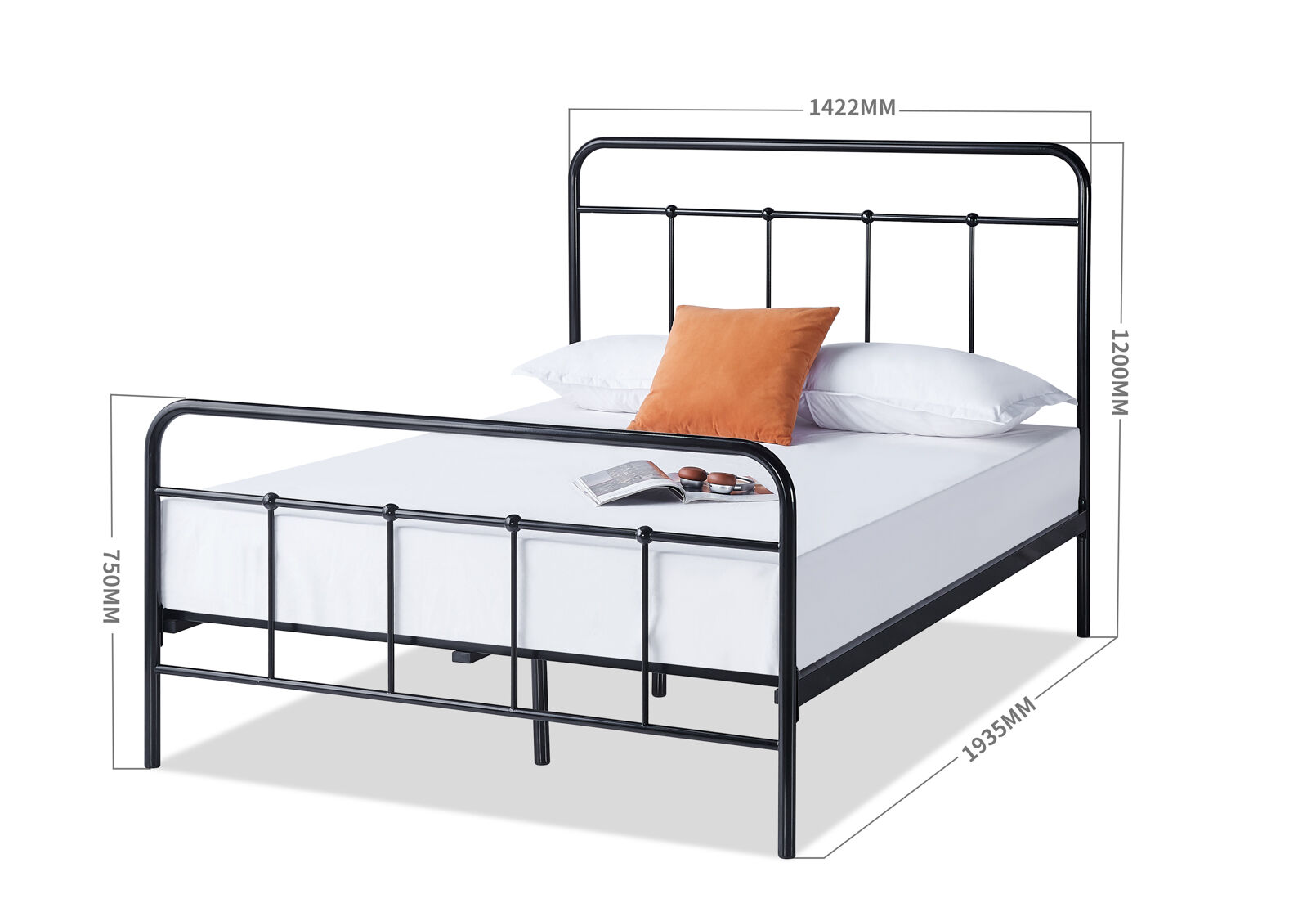 BRONTI DOUBLE BED BLACK