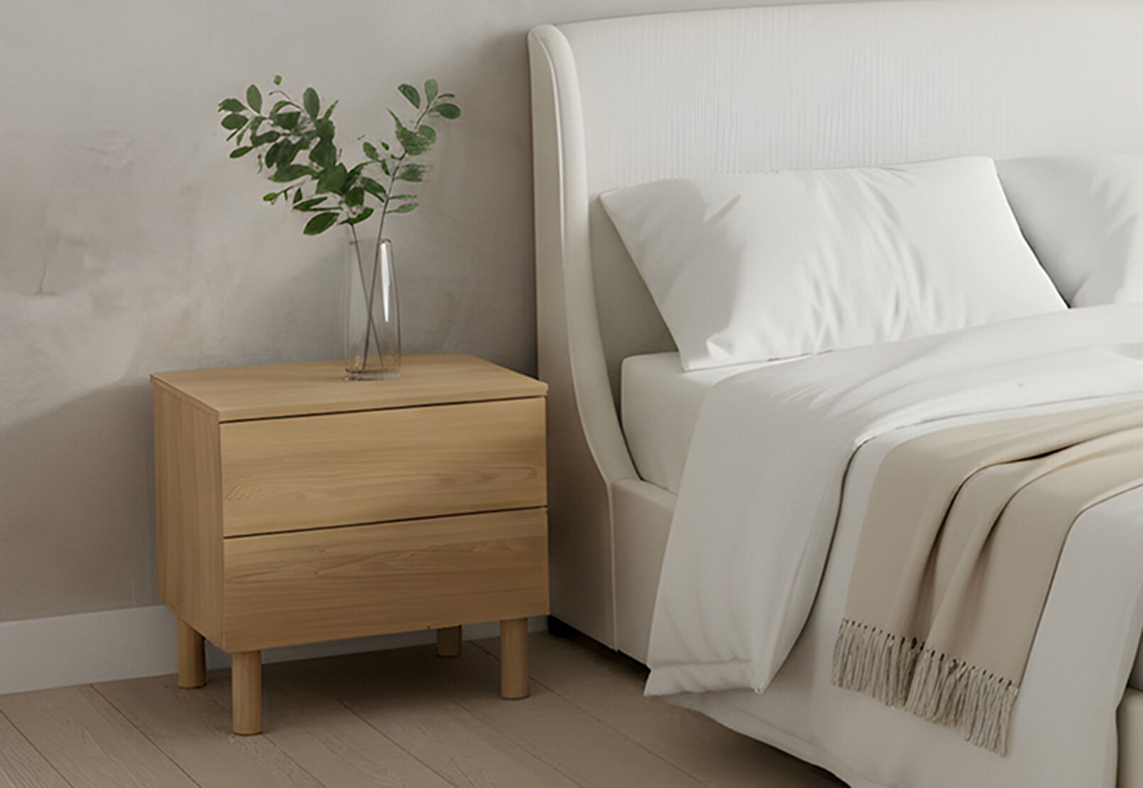 MILANI 2 DRAWER BEDSIDE OAK