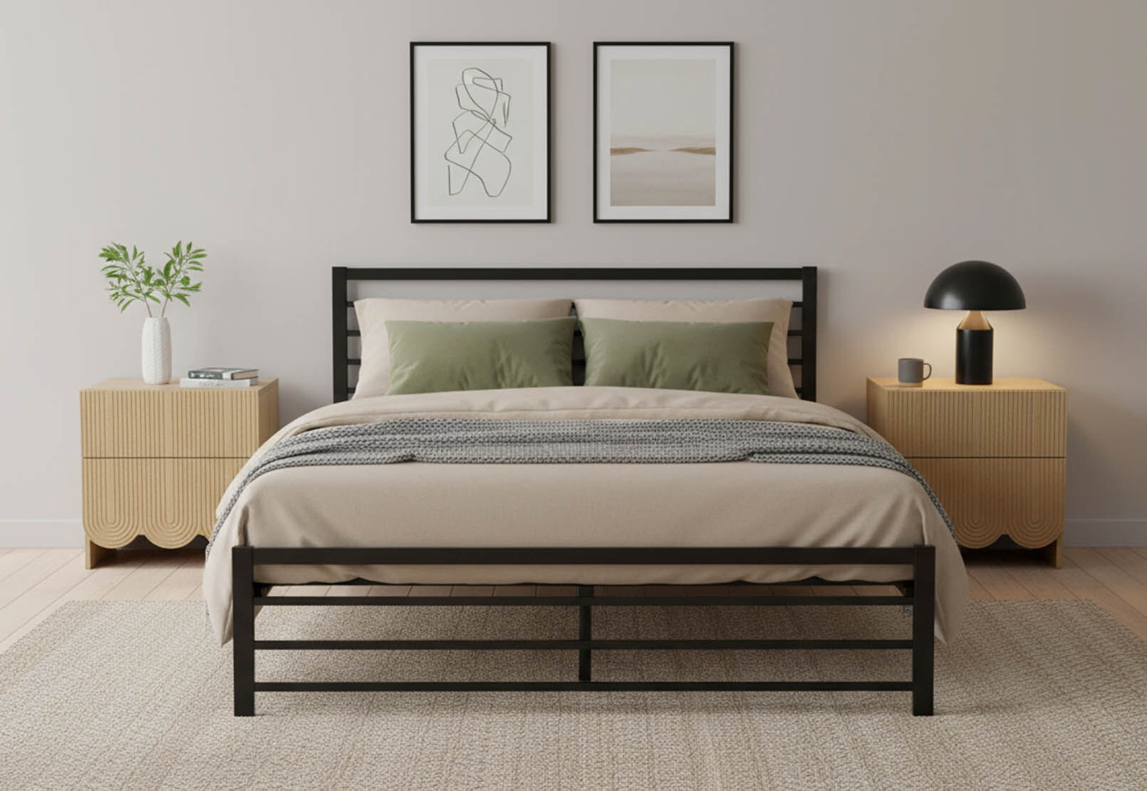 STEWART DOUBLE BED BLACK