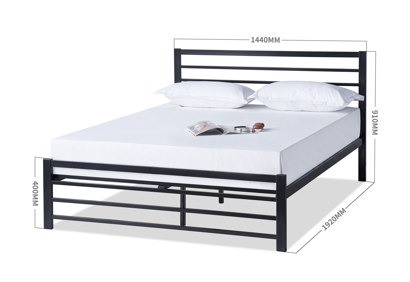 STEWART DOUBLE BED BLACK