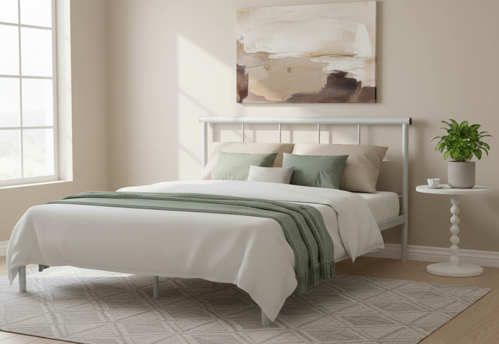 LIBBY DOUBLE BED SILVER