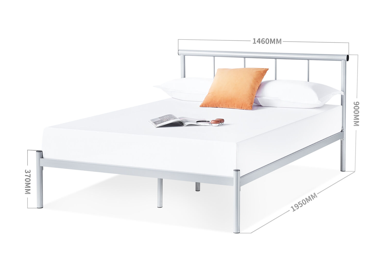 LIBBY DOUBLE BED SILVER