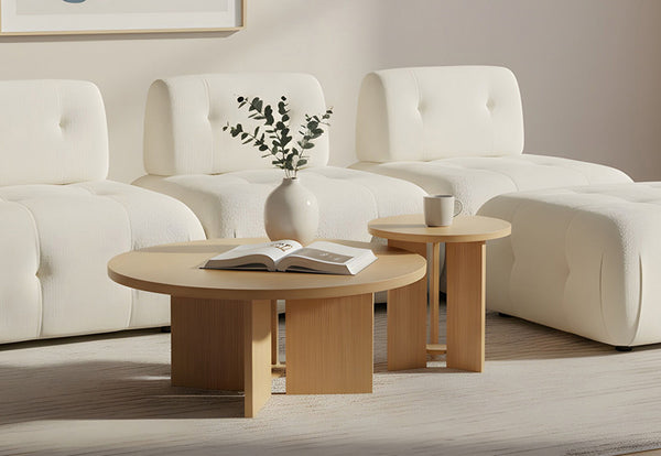 OLIVIER SET OF 2 COFFEE TABLES 	NATURAL