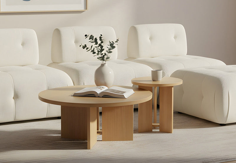 OLIVIER SET OF 2 COFFEE TABLES 	NATURAL