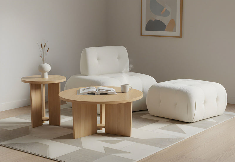 OLIVIER SET OF 2 COFFEE TABLES 	NATURAL