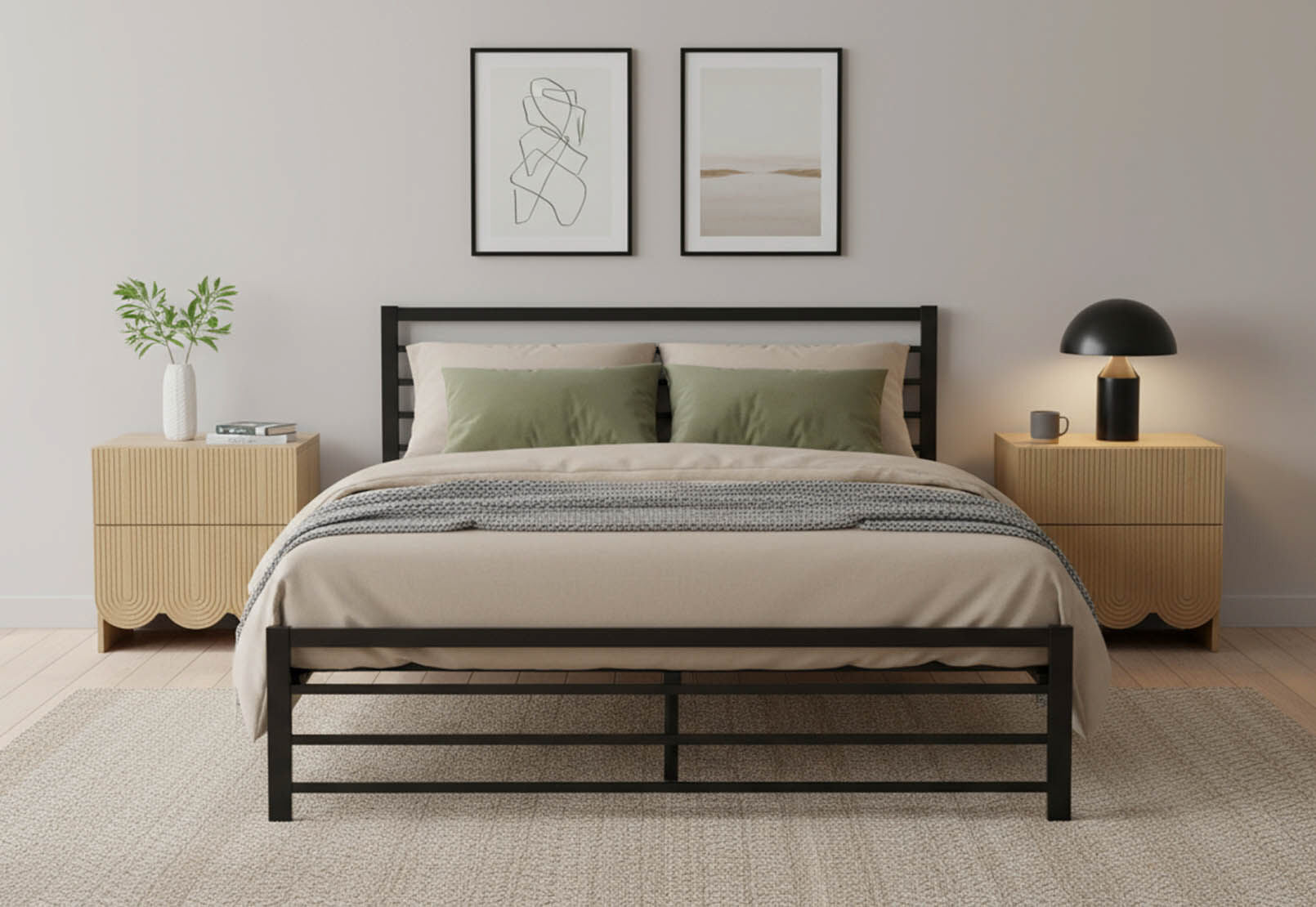 STEWART QUEEN BED BLACK
