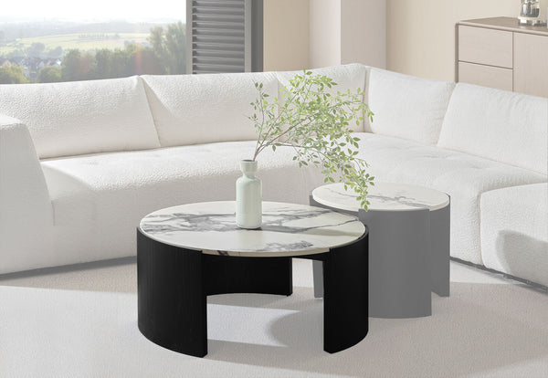EGON ROUND COFFEE TABLE 	BLACK/WHITE