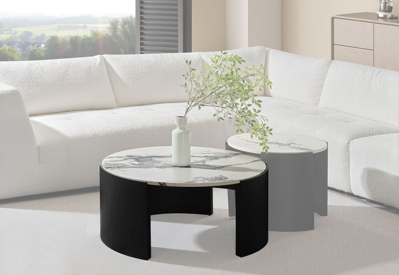 EGON ROUND COFFEE TABLE 	BLACK/WHITE