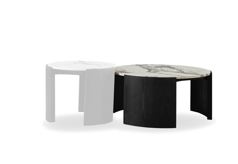 EGON ROUND COFFEE TABLE 	BLACK/WHITE