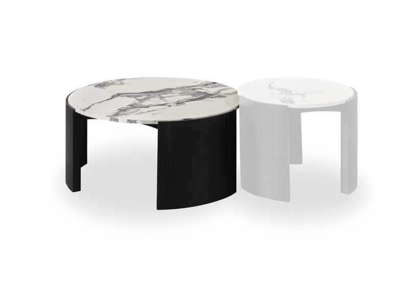 EGON ROUND COFFEE TABLE 	BLACK/WHITE