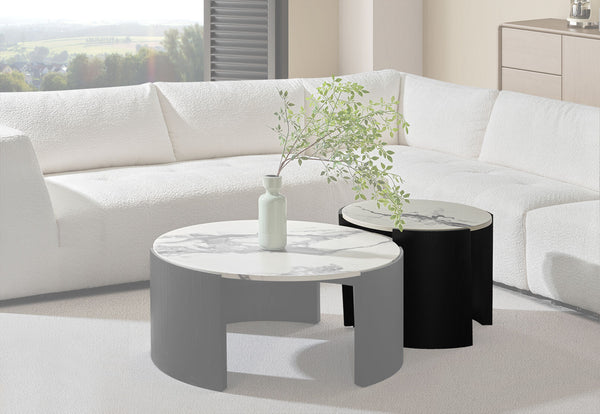 EGON ROUND LAMP TABLE BLACK/WHITE