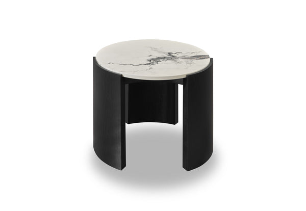 EGON ROUND LAMP TABLE BLACK/WHITE