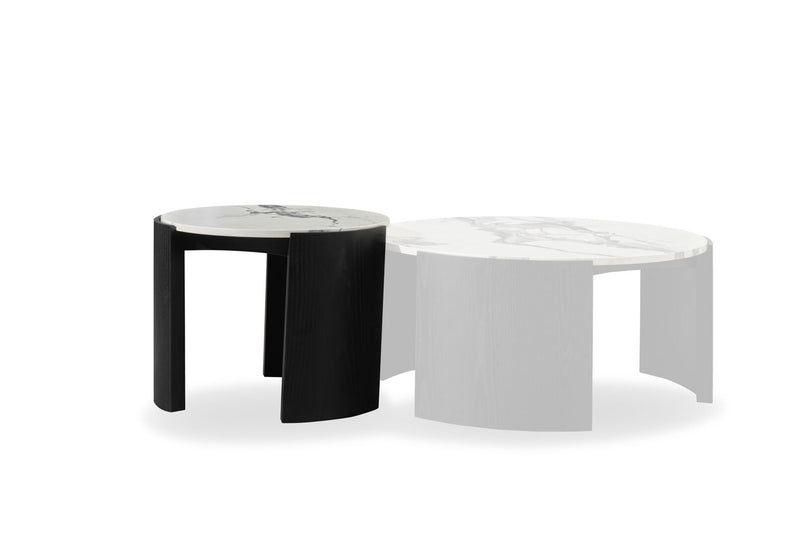 EGON ROUND LAMP TABLE BLACK/WHITE