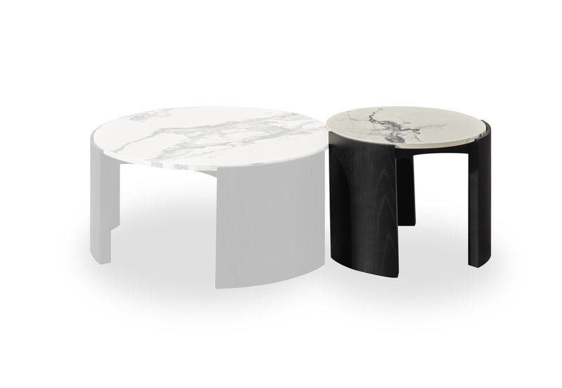 EGON ROUND LAMP TABLE BLACK/WHITE